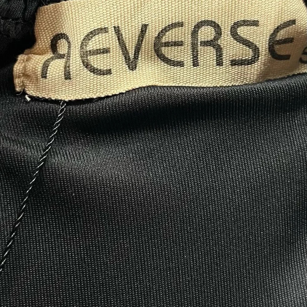 REVERSE Dress Sz Small Size A-Line Skater Mini Cage Strap Studded Stretch Black - Picture 8 of 13